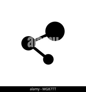 Share icon in flat style. Connect solid symbol isolated on white background. Simple abstract drawing network icon in black. Vector illustration for gr Stock Vector