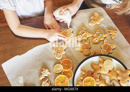 Christmas honey biscuits with orange Stock Photo