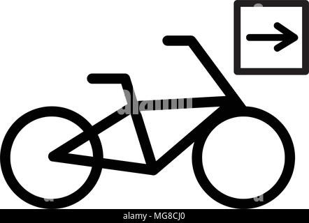 Bike directions icon, isolated on white background Stock Vector