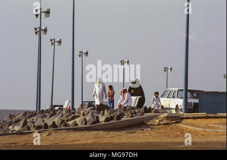 Picnic on the corniche in Jeddah, Saudi Arabia Stock Photo