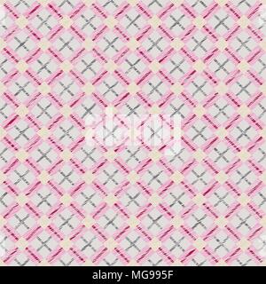 Endless vector pattern with Plaid Fabric. Simple checkered template. Brush strokes. Pattern fills. Abstract backdrop. Grungy tartan. Plain checkered b Stock Vector