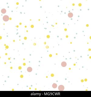 Colorful dot scatter. Seamless pattern. Simple abstract background. Pale colored circles. Can be used for wallpaper, pattern fills or printing on fabr Stock Vector