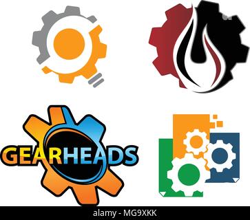 Gear Solution Template Set Stock Vector