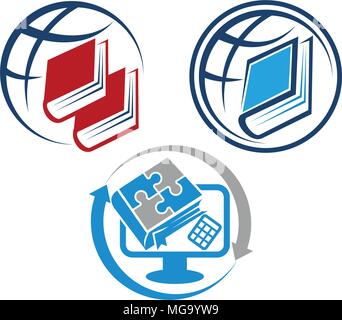World Education Template Set Stock Vector
