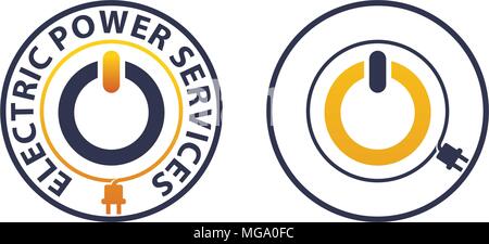Electric Power Services Set Stock Vector