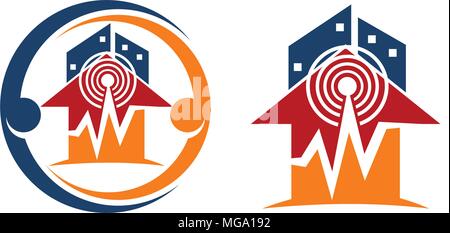 Home Alert Template Set Stock Vector