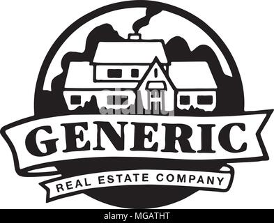 Real Estate Logo - Retro Ad Art Banner Stock Vector