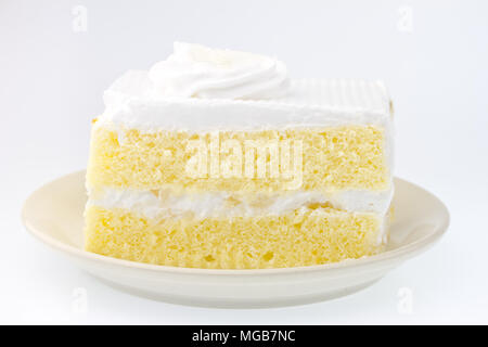 Milk cake on white background Stock Photo
