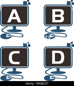 Digital Technology Template Set Stock Vector