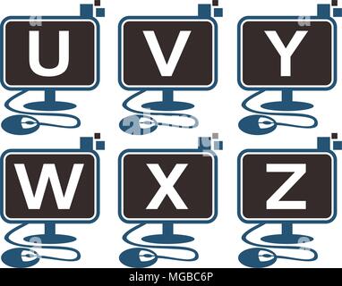 Digital Technology Template Set Stock Vector