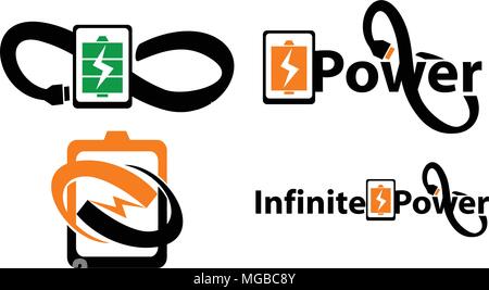 Bolt Electricity Center Infinity Set Stock Vector
