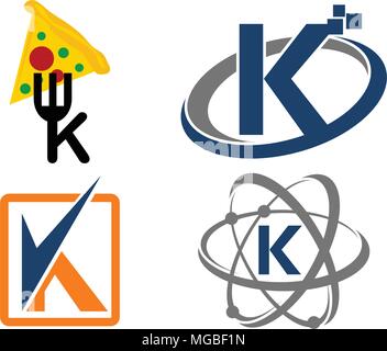 Logotype K Modern Template Set Stock Vector