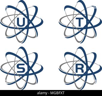 Atom Initial Template Set Stock Vector