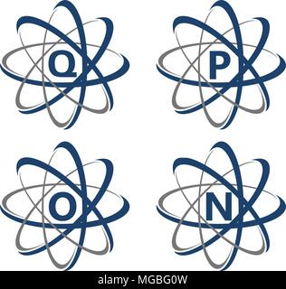 Atom Initial Template Set Stock Vector