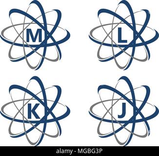 Atom Initial Template Set Stock Vector