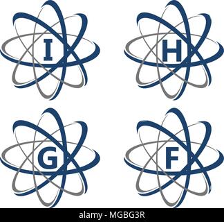 Atom Initial Template Set Stock Vector