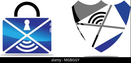 Email Protection Template Set Stock Vector