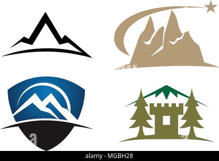 Mountain Solution Template Set Stock Vector