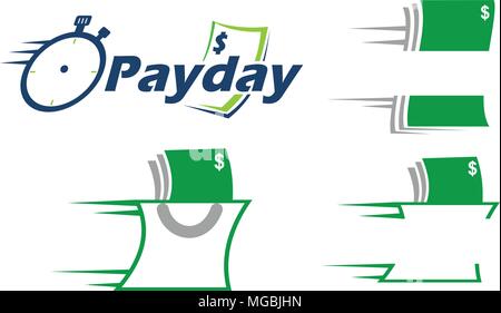 Payday Money Template Set Stock Vector