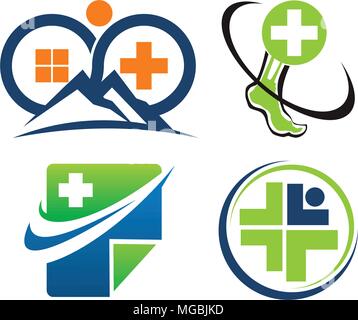 Health Center Template Set Stock Vector