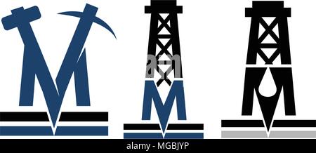 Mining Engineering Solution Set Stock Vector