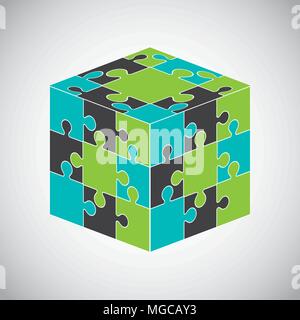 puzzle assembling design, vector illustration eps10 graphic Stock Vector