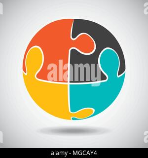 puzzle assembling design, vector illustration eps10 graphic Stock Vector