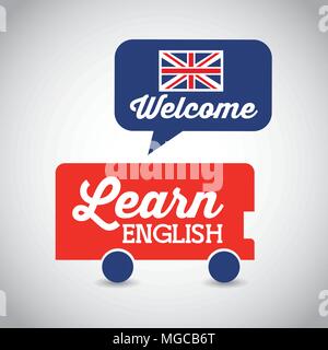 learn english design, vector illustration eps10 graphic Stock Vector
