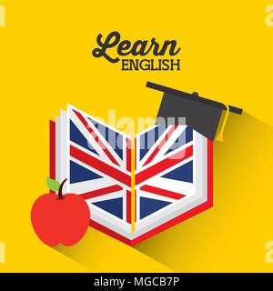 learn english design, vector illustration eps10 graphic Stock Vector