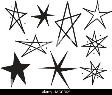 Retro Stars 10 - Retro Clipart Illustration Stock Vector