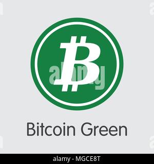 Bitcoin Green - Cryptocurrency Coin Image. Stock Vector