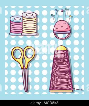 Set of craft supplies Stock Vector
