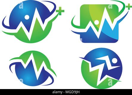 Medical Solutions Template Set Stock Vector