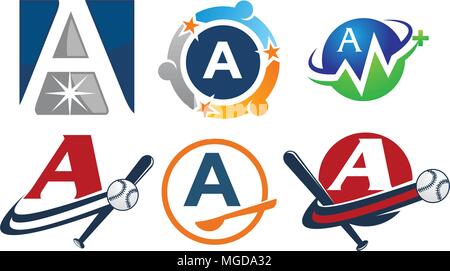 Logotype A Modern Template Set Stock Vector