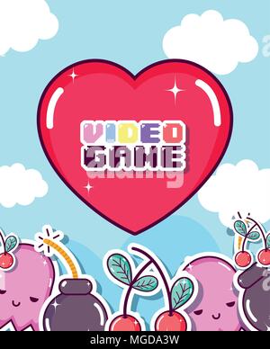 Retro videogames cartoons Stock Vector