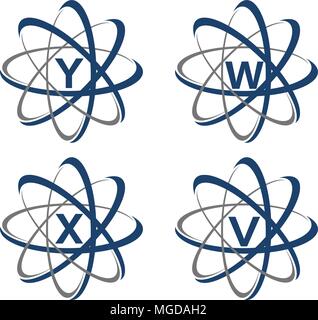 Atom Initial Template Set Stock Vector