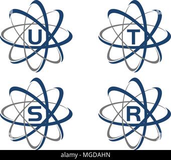 Atom Initial Template Set Stock Vector