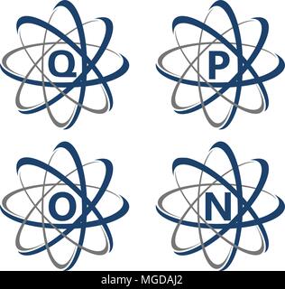 Atom Initial Template Set Stock Vector