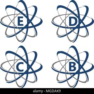 Atom Initial Template Set Stock Vector