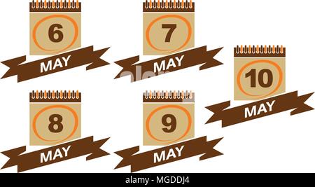 Calendar with Ribbon Set Stock Vector Image & Art - Alamy