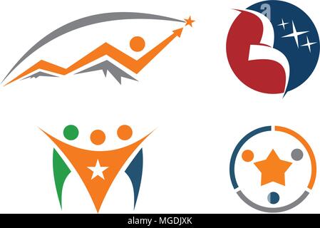 Success Life Coaching Set Stock Vector