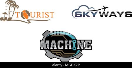 Logotype Modern Template Set Stock Vector