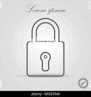 Padlock sign line vector icon. Open lock sign icon. Protection sign. Password symbol. Unlock symbol. eps 10 Stock Vector