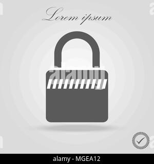 Lock Icon in trendy flat style isolated on grey background. Security symbol for your web site design, logo, app, UI. Vector illustration, EPS10.eps 10 Stock Vector