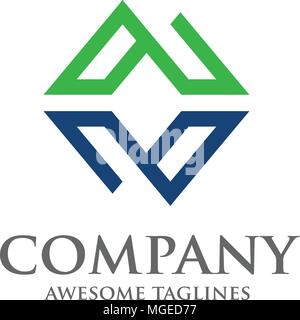 abstract square logo vector, tech square icon Stock Vector