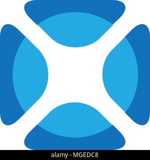 abstract square logo and circle on center vector, tech square icon Stock Vector
