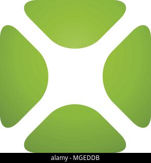 abstract square logo and circle on center vector, tech square icon Stock Vector