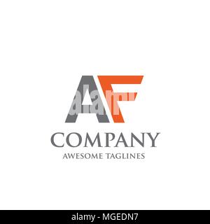 creative letter AF logo, Abstract business logo design template, modern Letter AF Logo template editable for your business Stock Vector