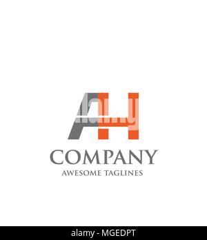creative letter AH logo, Abstract business logo design template, modern ...