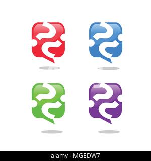 Question mark icon, speech bubble symbol, FAQ sign logo, vector Stock Vector